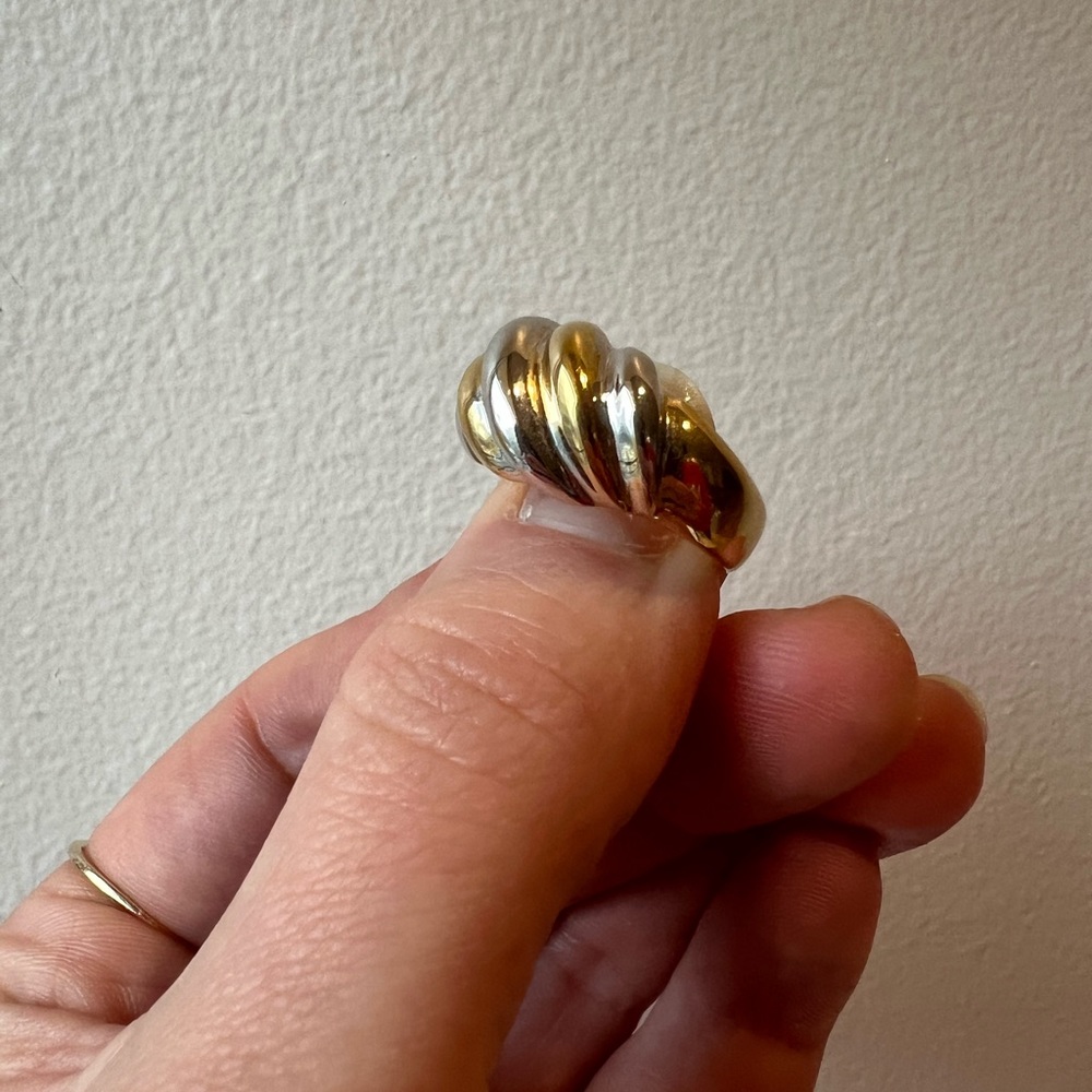 Set of Three Rings - Silver w/ CZ & 18K Gold Electroplated - Picture 1 of 9